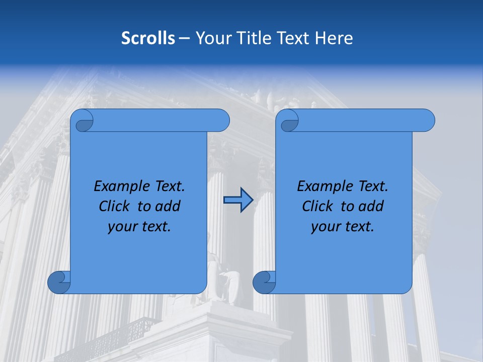 A Large Building With Columns And Statues On It PowerPoint Template