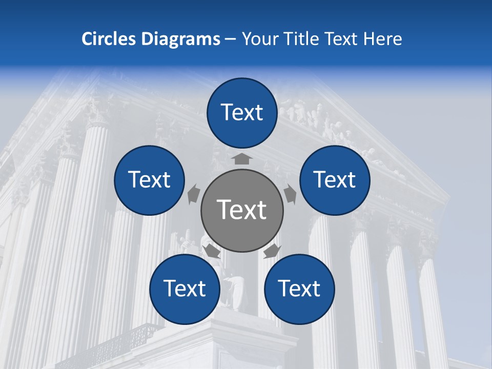 A Large Building With Columns And Statues On It PowerPoint Template