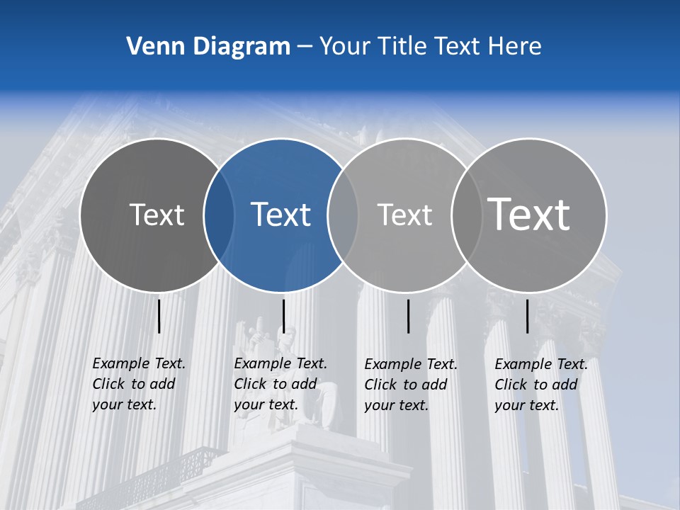 A Large Building With Columns And Statues On It PowerPoint Template