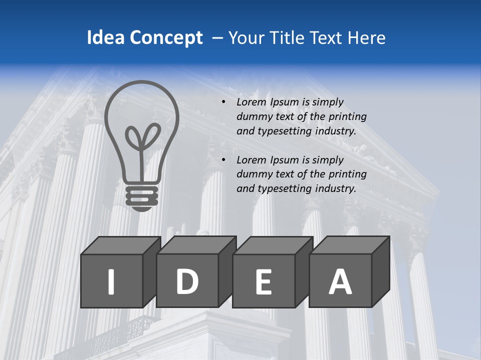 A Large Building With Columns And Statues On It PowerPoint Template