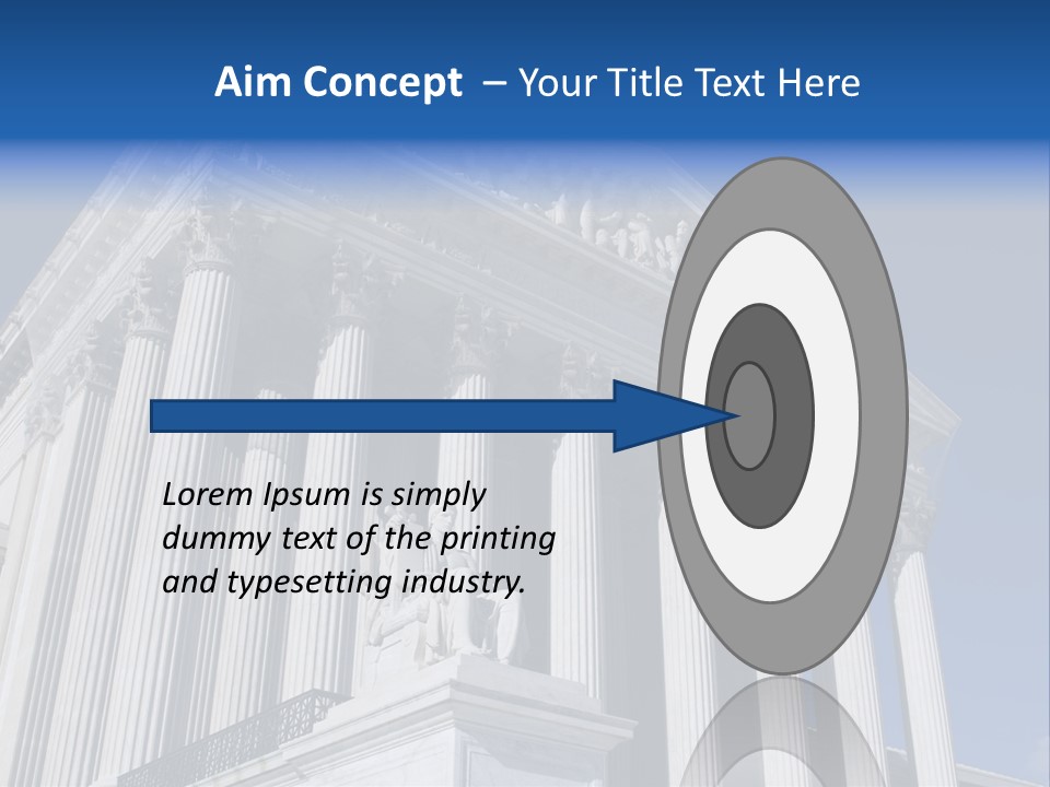 A Large Building With Columns And Statues On It PowerPoint Template