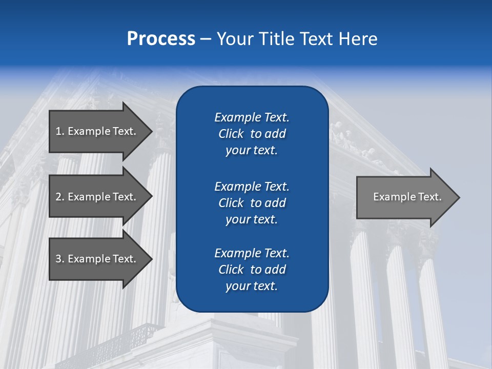 A Large Building With Columns And Statues On It PowerPoint Template