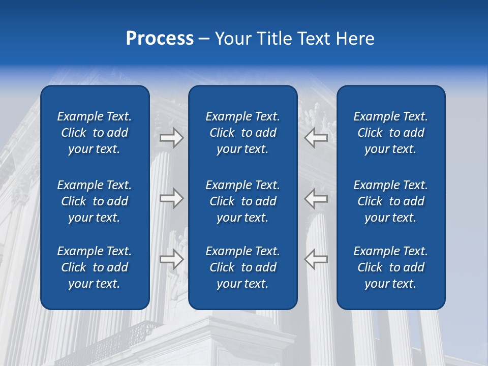 A Large Building With Columns And Statues On It PowerPoint Template