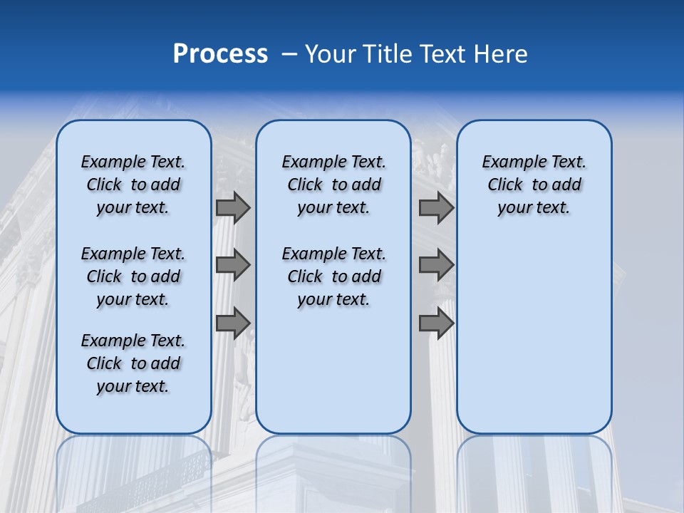 A Large Building With Columns And Statues On It PowerPoint Template