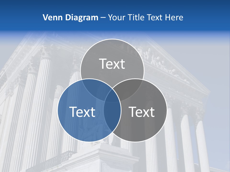 A Large Building With Columns And Statues On It PowerPoint Template