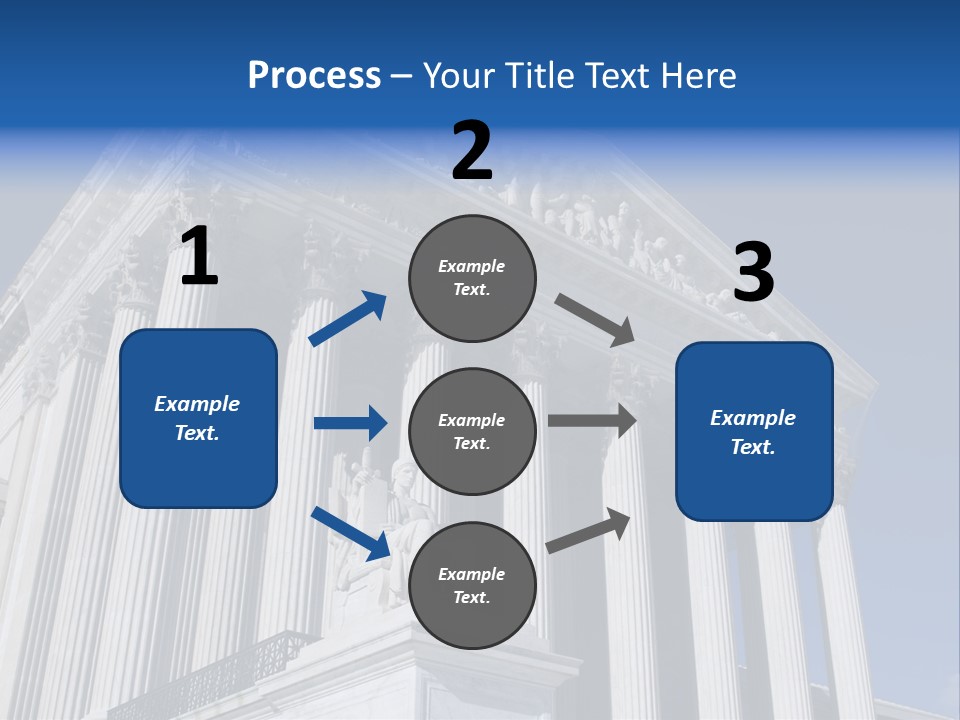 A Large Building With Columns And Statues On It PowerPoint Template