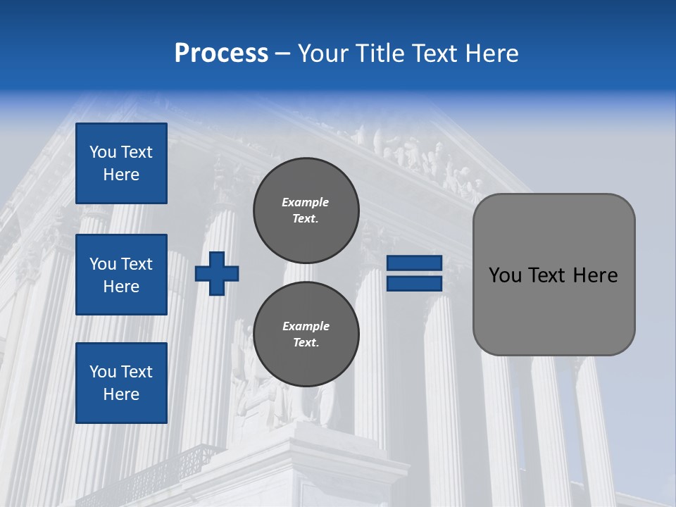 A Large Building With Columns And Statues On It PowerPoint Template