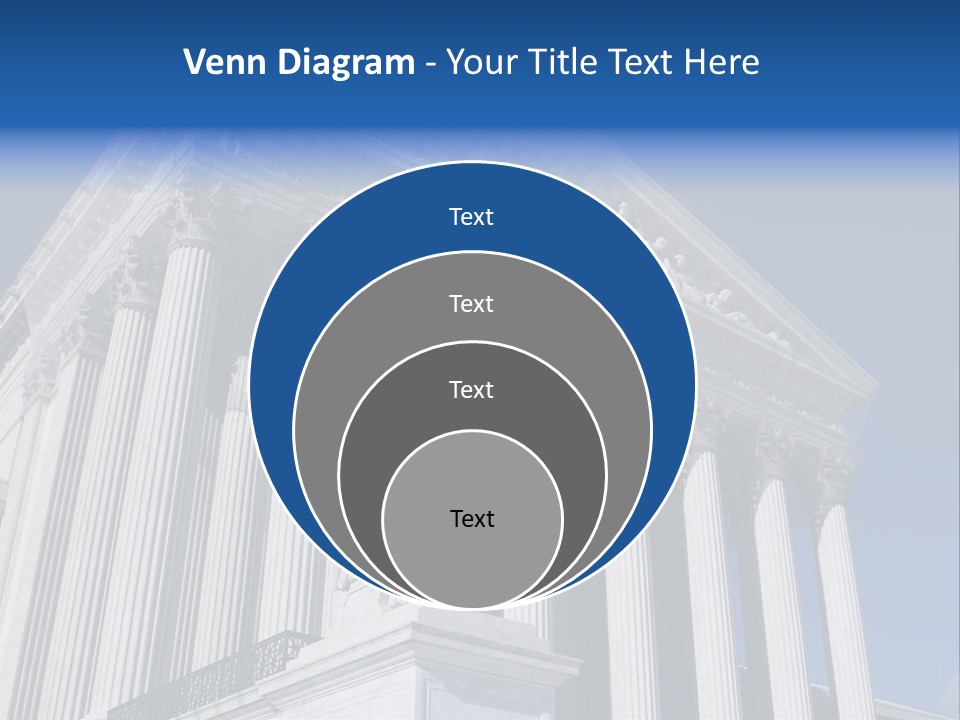 A Large Building With Columns And Statues On It PowerPoint Template