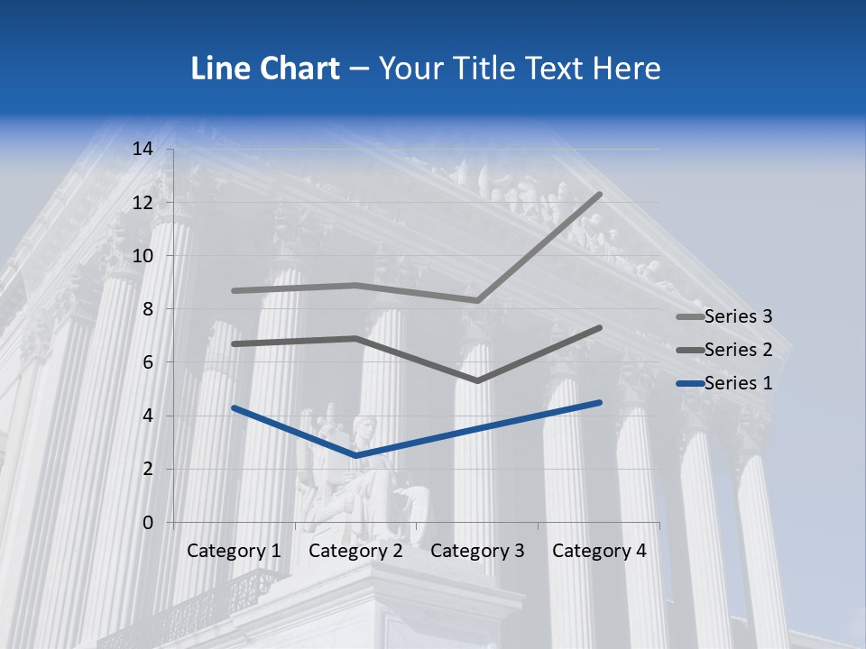 A Large Building With Columns And Statues On It PowerPoint Template