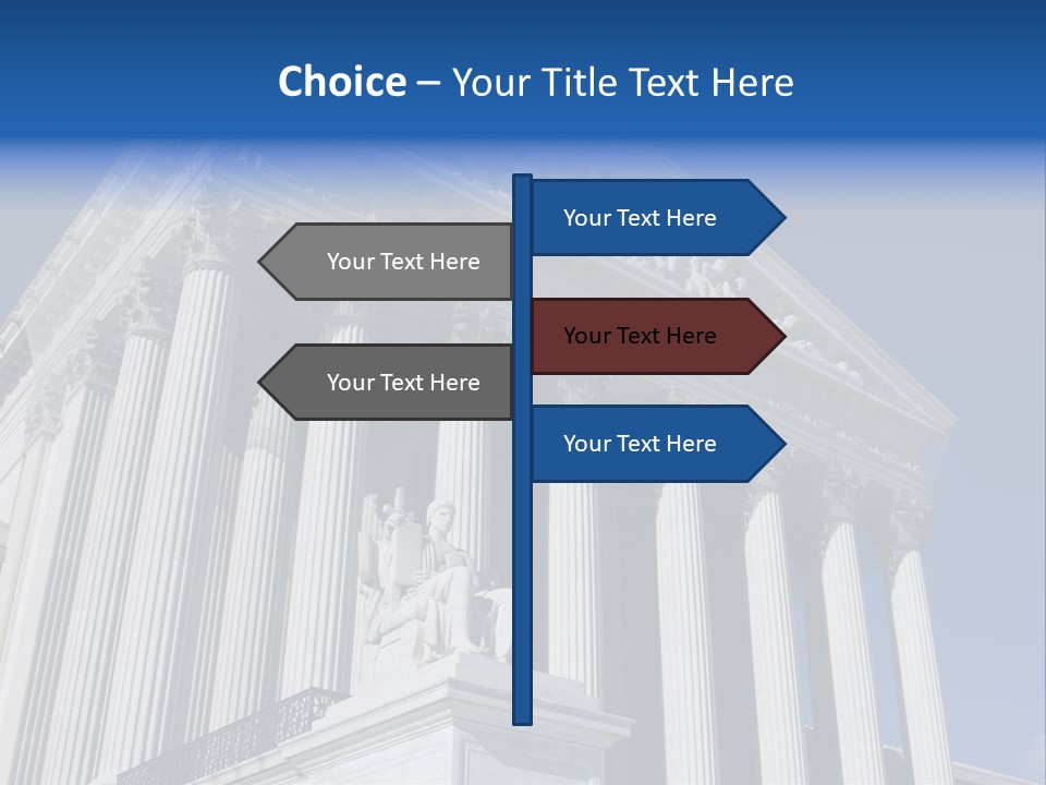 A Large Building With Columns And Statues On It PowerPoint Template