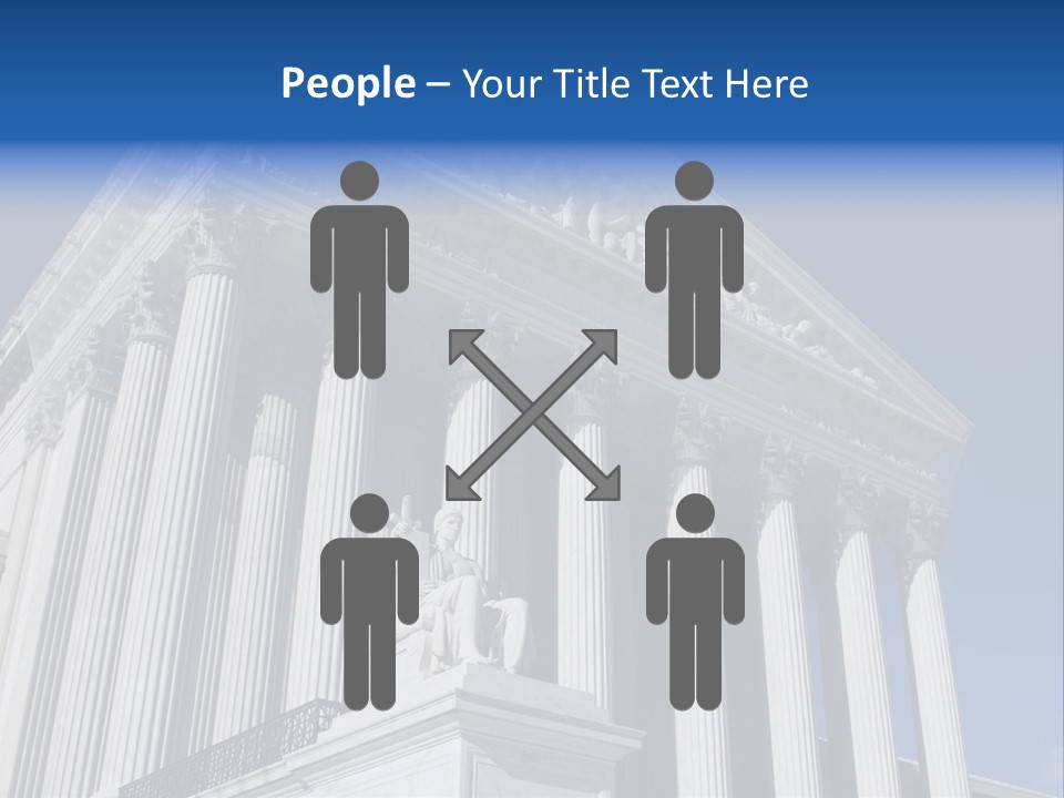 A Large Building With Columns And Statues On It PowerPoint Template