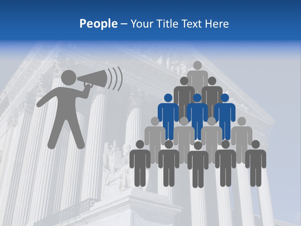 A Large Building With Columns And Statues On It PowerPoint Template