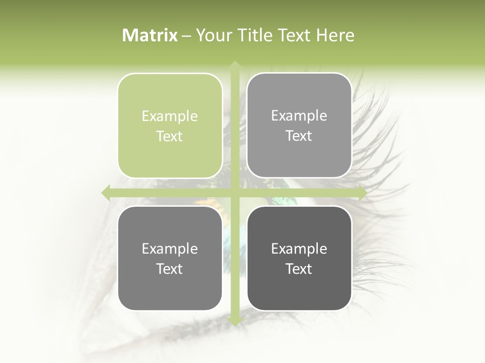 A Close Up Of A Person's Eye With A Rainbow Colored Iris PowerPoint Template