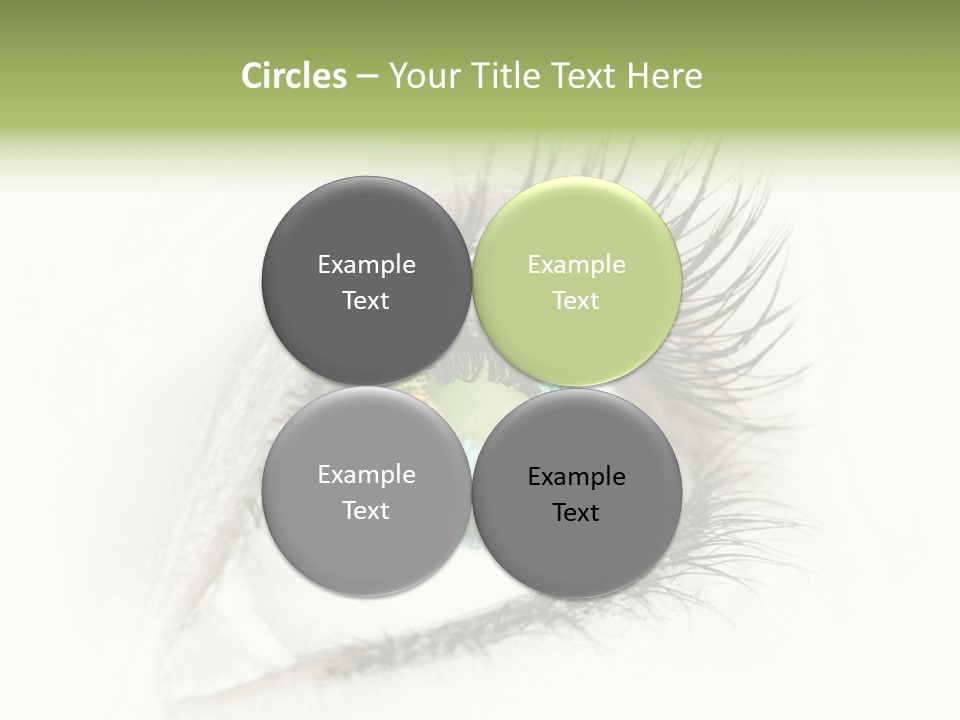 A Close Up Of A Person's Eye With A Rainbow Colored Iris PowerPoint Template