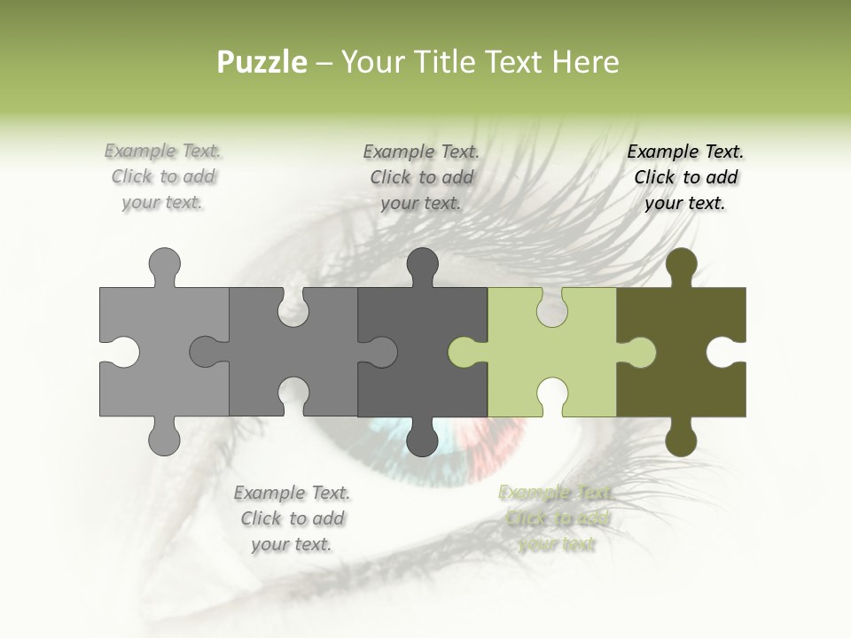 A Close Up Of A Person's Eye With A Rainbow Colored Iris PowerPoint Template