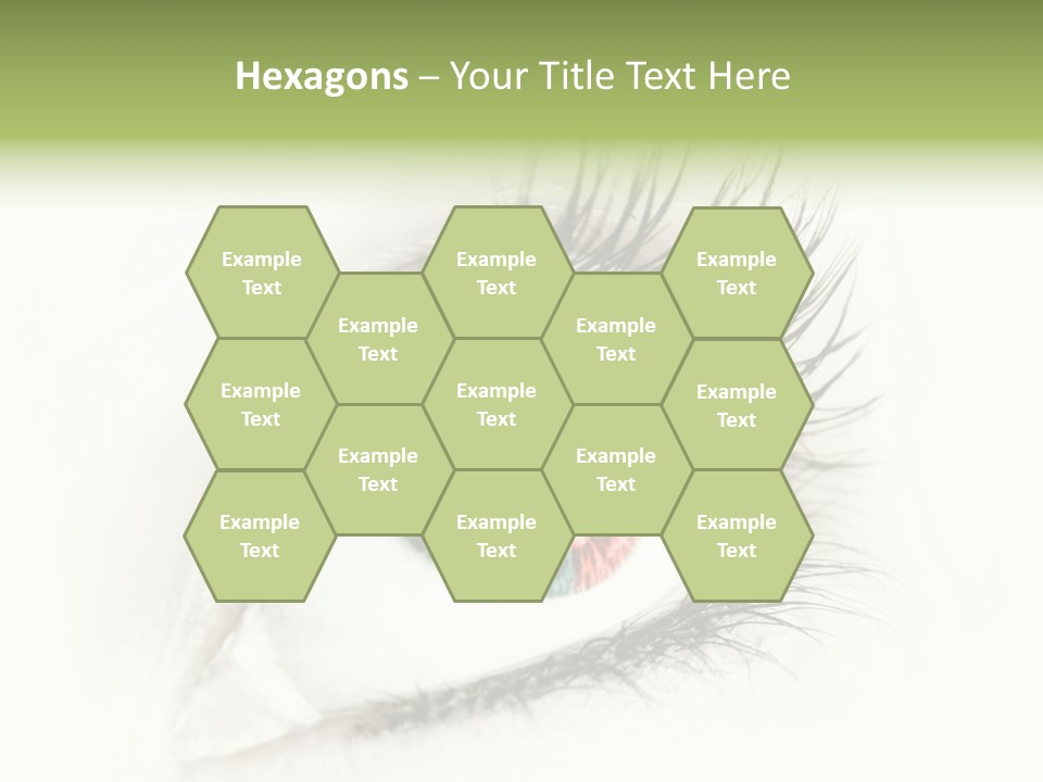 A Close Up Of A Person's Eye With A Rainbow Colored Iris PowerPoint Template