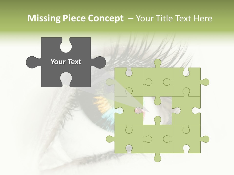 A Close Up Of A Person's Eye With A Rainbow Colored Iris PowerPoint Template