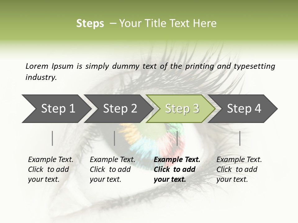 A Close Up Of A Person's Eye With A Rainbow Colored Iris PowerPoint Template