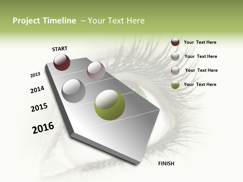 A Close Up Of A Person's Eye With A Rainbow Colored Iris PowerPoint Template