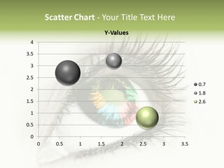 A Close Up Of A Person's Eye With A Rainbow Colored Iris PowerPoint Template