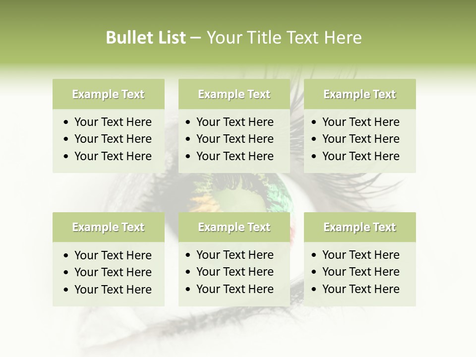 A Close Up Of A Person's Eye With A Rainbow Colored Iris PowerPoint Template