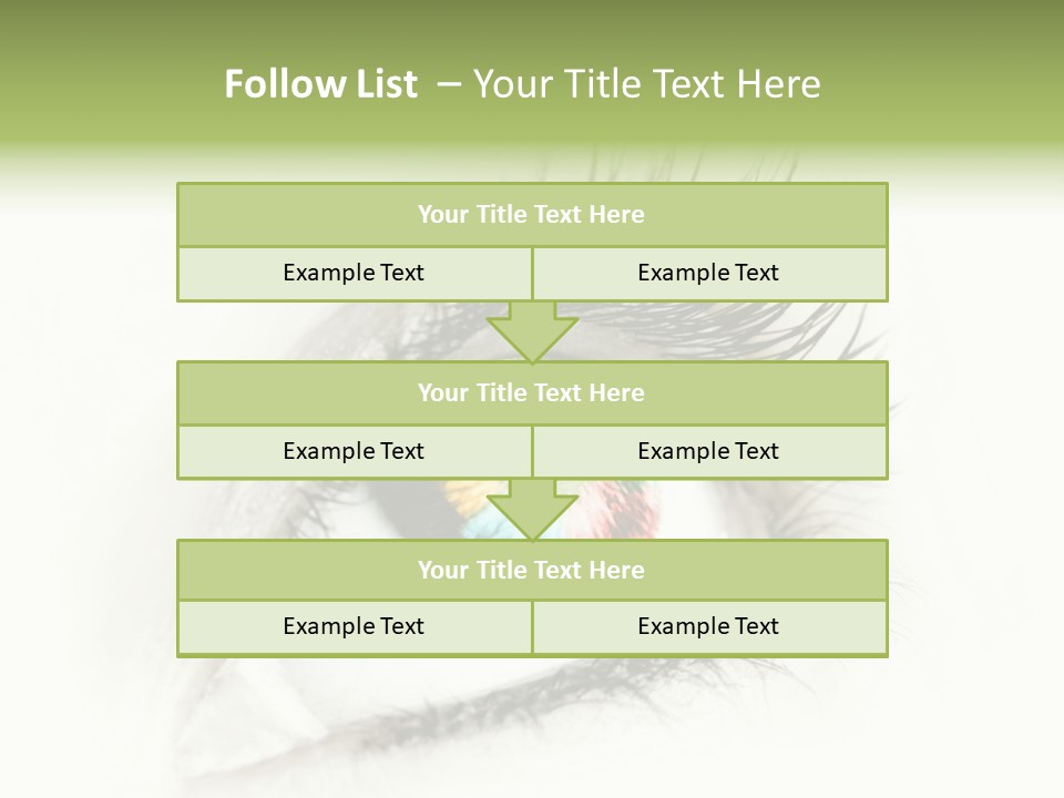 A Close Up Of A Person's Eye With A Rainbow Colored Iris PowerPoint Template
