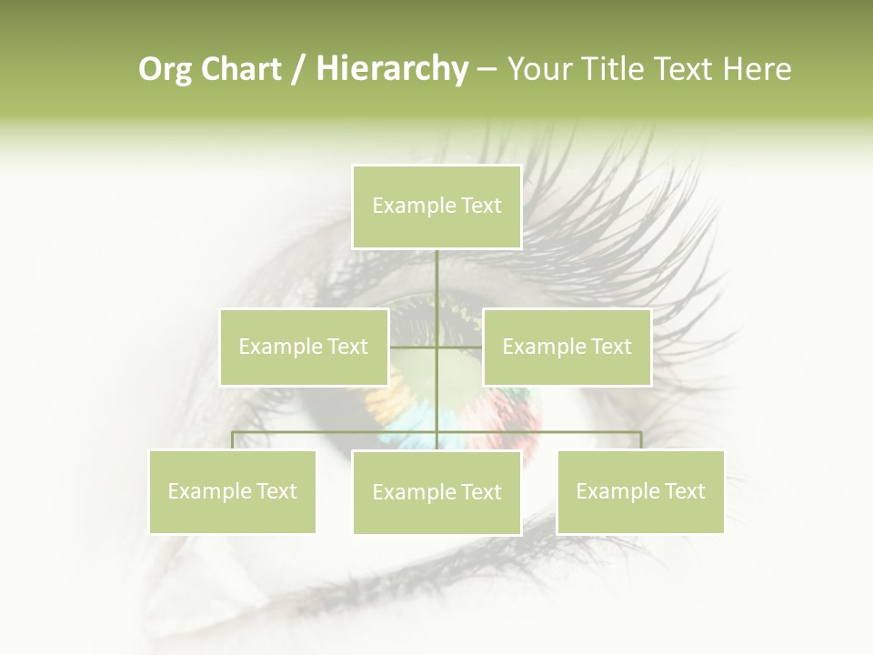 A Close Up Of A Person's Eye With A Rainbow Colored Iris PowerPoint Template