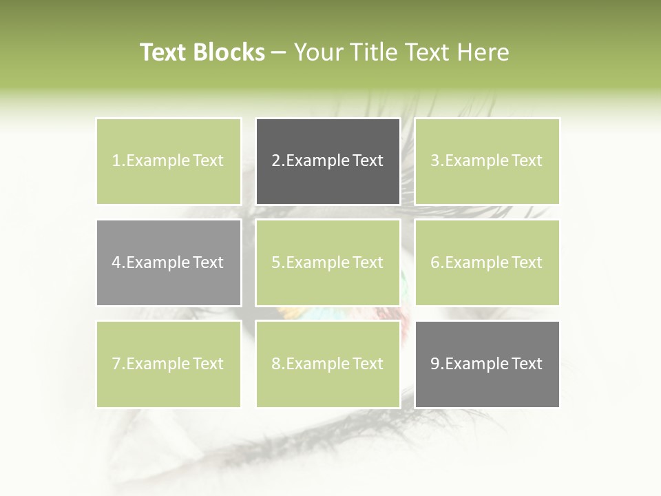 A Close Up Of A Person's Eye With A Rainbow Colored Iris PowerPoint Template