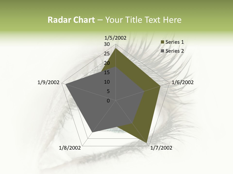 A Close Up Of A Person's Eye With A Rainbow Colored Iris PowerPoint Template