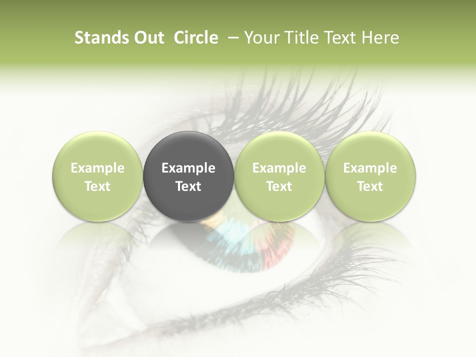 A Close Up Of A Person's Eye With A Rainbow Colored Iris PowerPoint Template