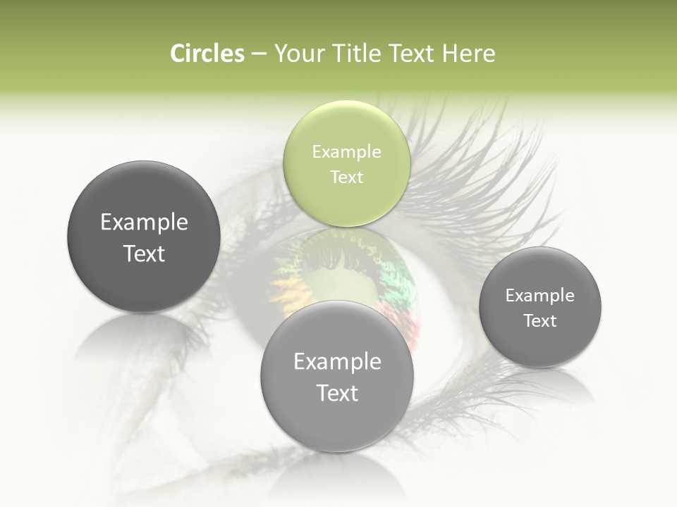 A Close Up Of A Person's Eye With A Rainbow Colored Iris PowerPoint Template