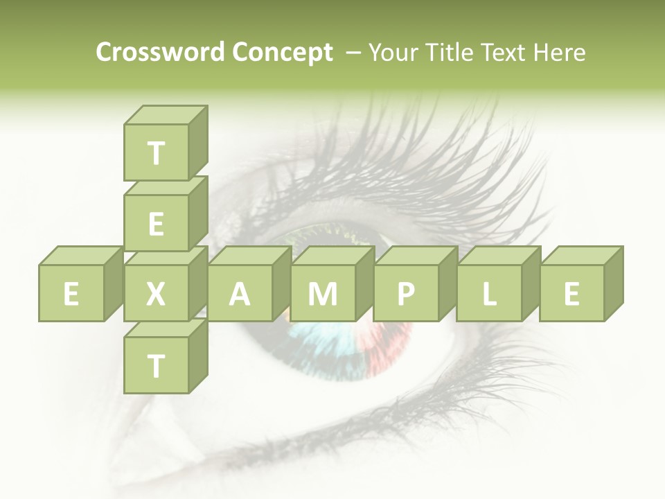 A Close Up Of A Person's Eye With A Rainbow Colored Iris PowerPoint Template