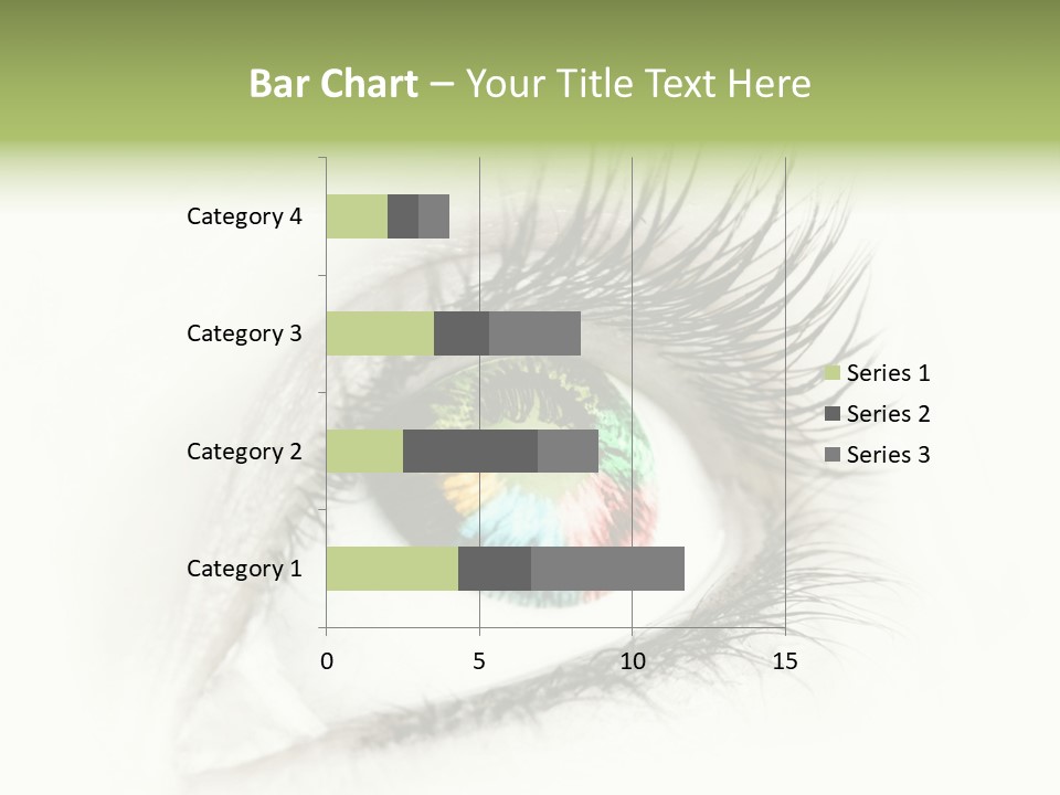 A Close Up Of A Person's Eye With A Rainbow Colored Iris PowerPoint Template