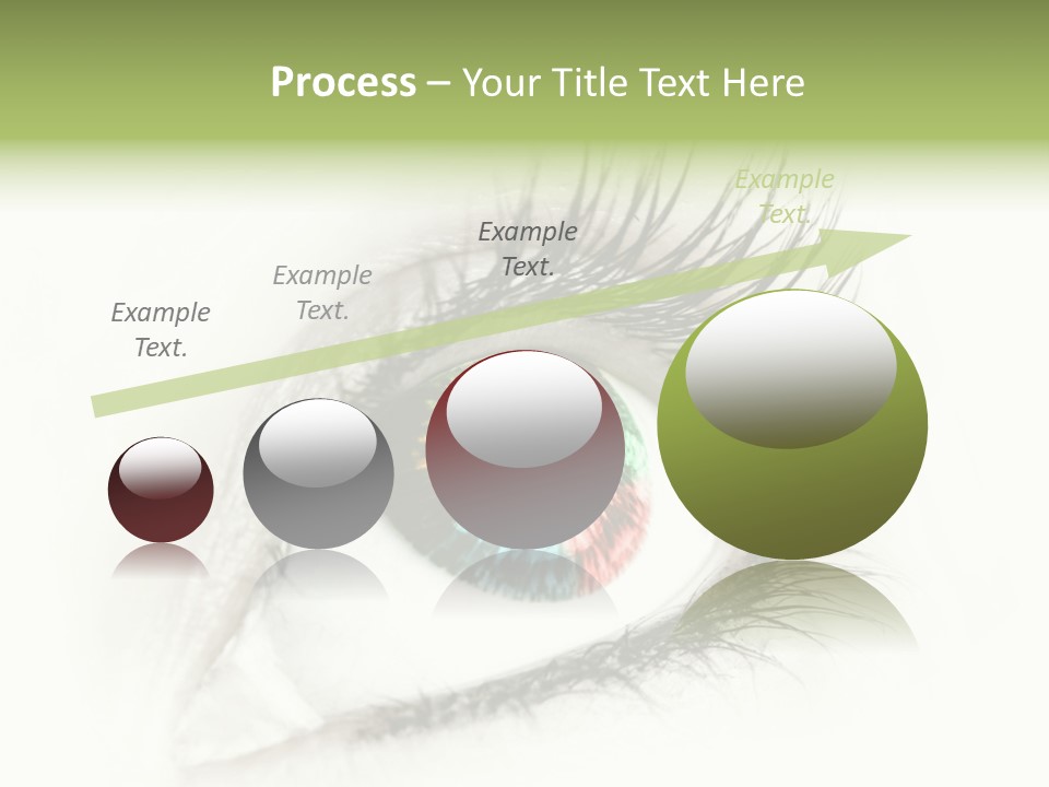 A Close Up Of A Person's Eye With A Rainbow Colored Iris PowerPoint Template