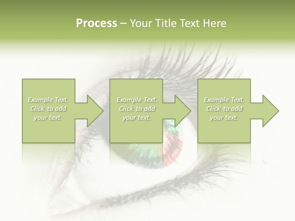 A Close Up Of A Person's Eye With A Rainbow Colored Iris PowerPoint Template