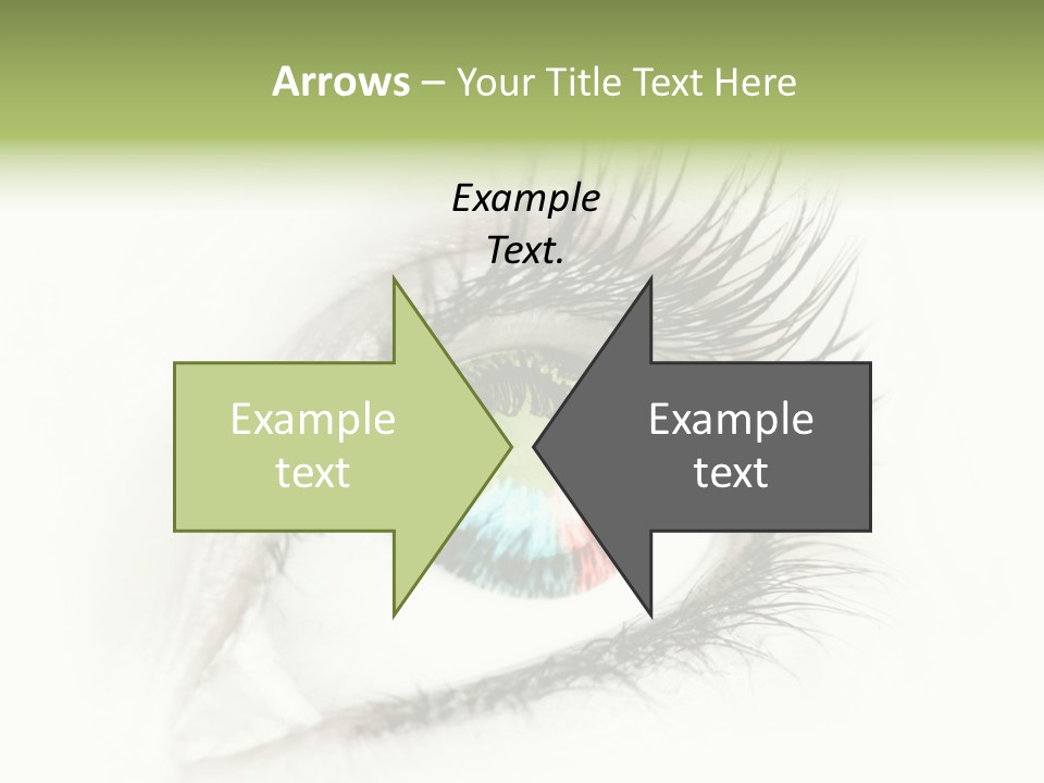 A Close Up Of A Person's Eye With A Rainbow Colored Iris PowerPoint Template