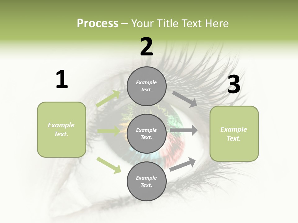 A Close Up Of A Person's Eye With A Rainbow Colored Iris PowerPoint Template