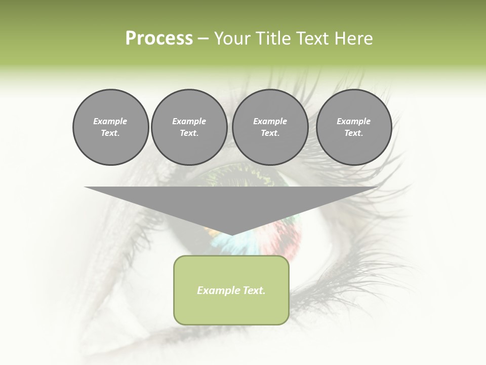 A Close Up Of A Person's Eye With A Rainbow Colored Iris PowerPoint Template