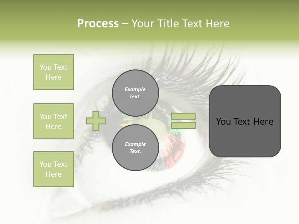 A Close Up Of A Person's Eye With A Rainbow Colored Iris PowerPoint Template