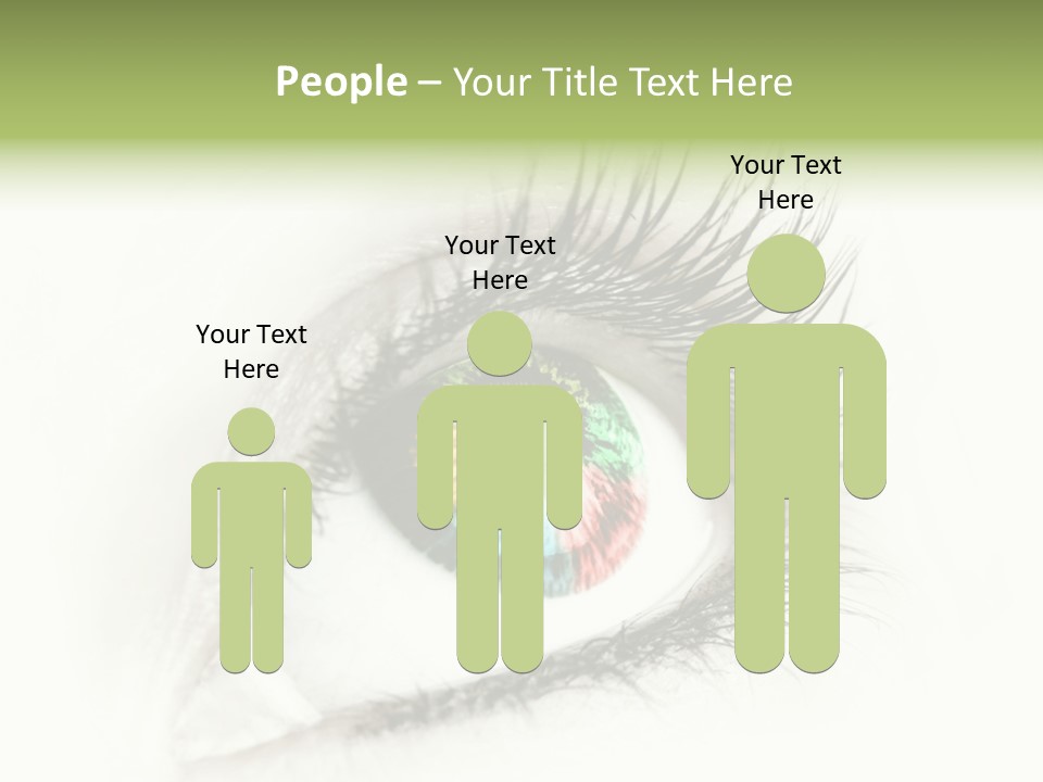 A Close Up Of A Person's Eye With A Rainbow Colored Iris PowerPoint Template