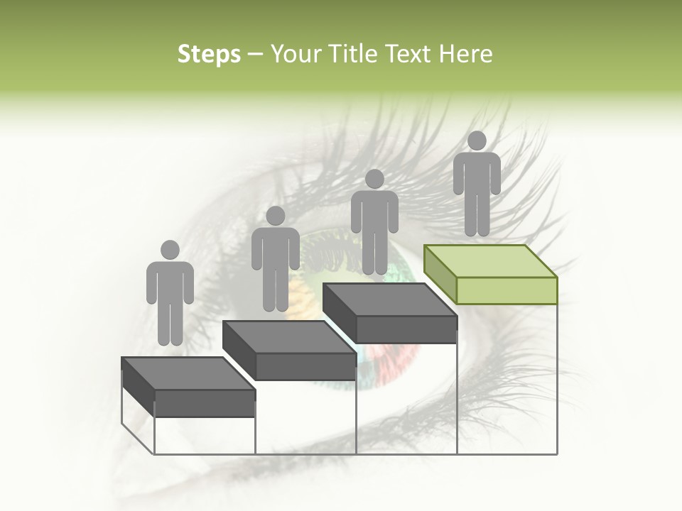 A Close Up Of A Person's Eye With A Rainbow Colored Iris PowerPoint Template