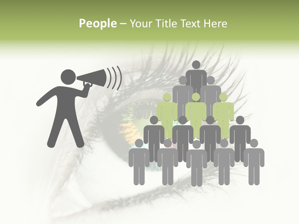 A Close Up Of A Person's Eye With A Rainbow Colored Iris PowerPoint Template