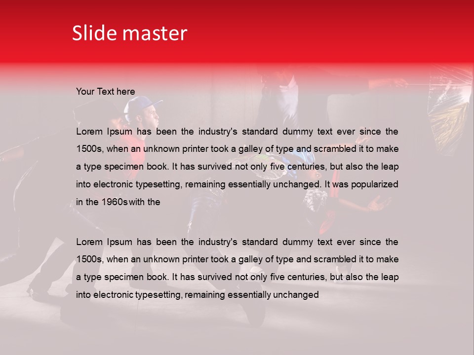 A Group Of Young Men Dancing In A Dance Studio PowerPoint Template