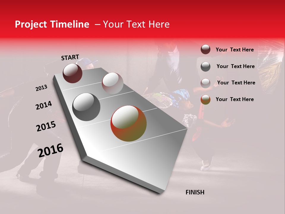 A Group Of Young Men Dancing In A Dance Studio PowerPoint Template