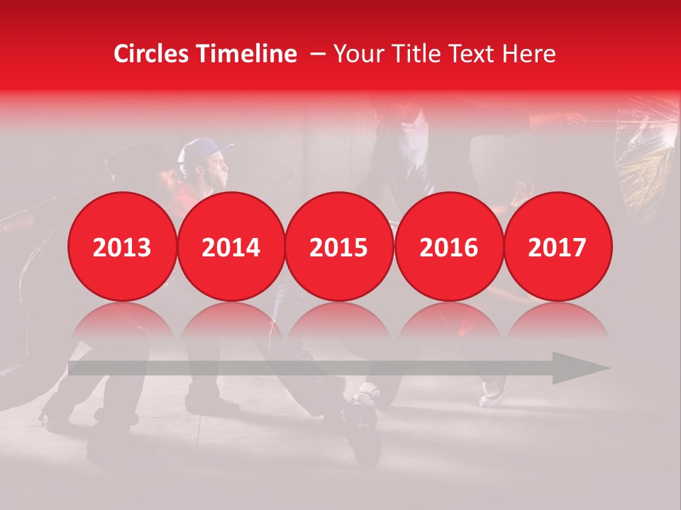 A Group Of Young Men Dancing In A Dance Studio PowerPoint Template