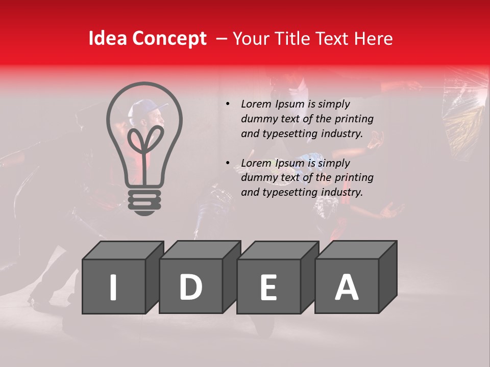 A Group Of Young Men Dancing In A Dance Studio PowerPoint Template