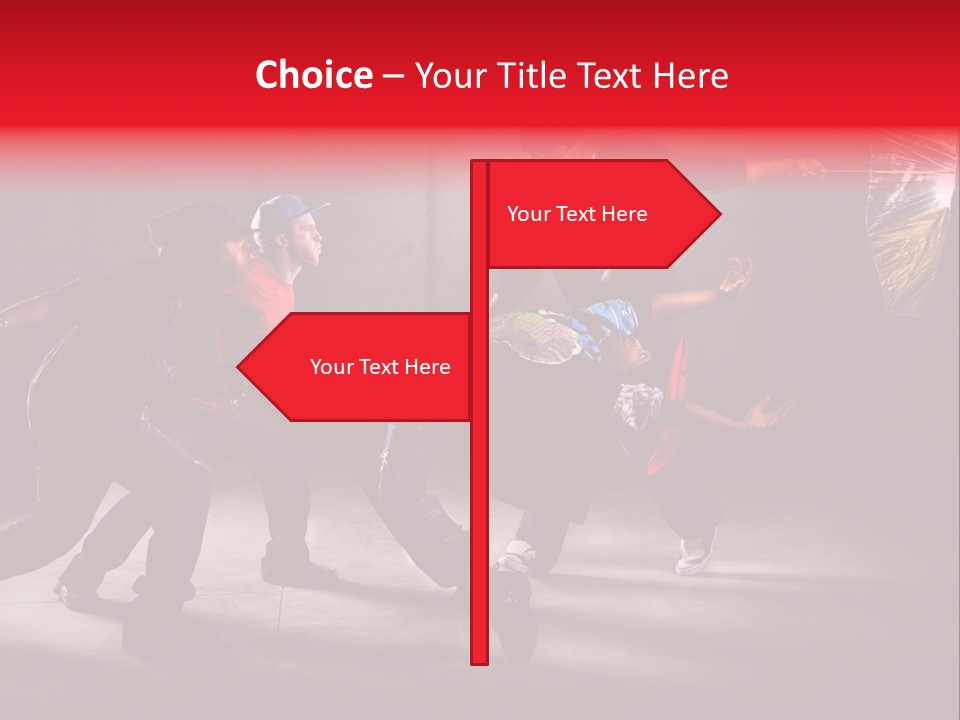 A Group Of Young Men Dancing In A Dance Studio PowerPoint Template