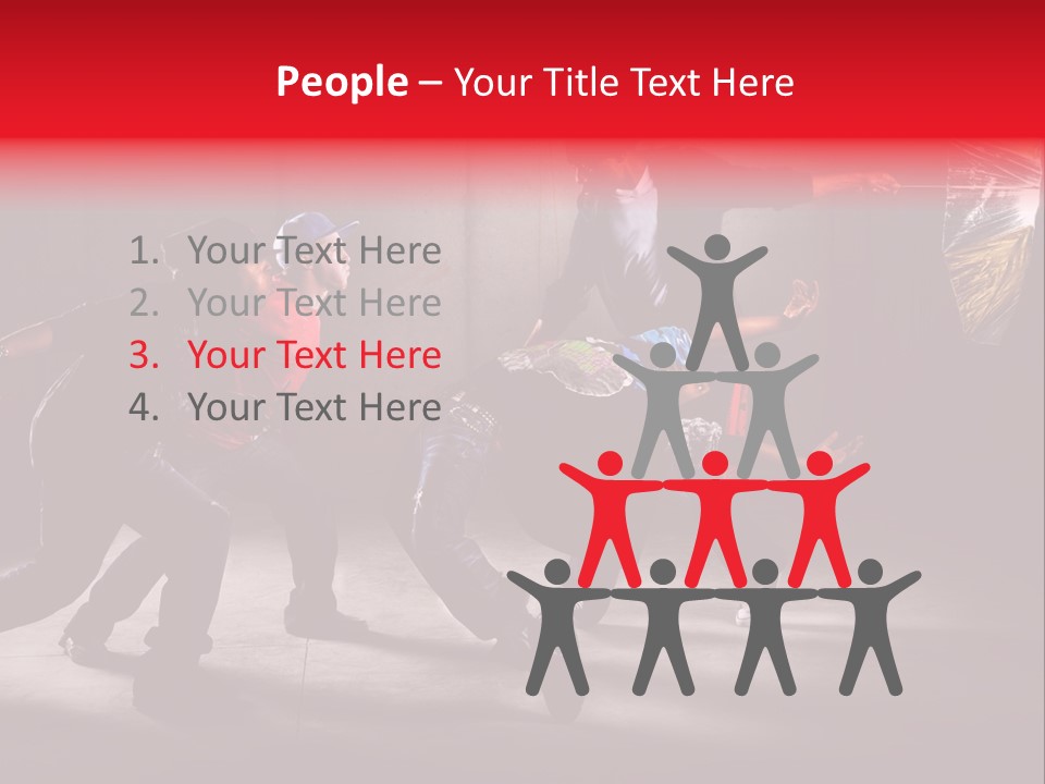 A Group Of Young Men Dancing In A Dance Studio PowerPoint Template