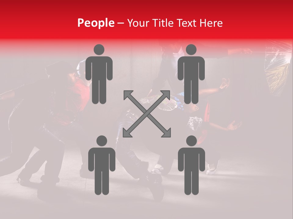 A Group Of Young Men Dancing In A Dance Studio PowerPoint Template