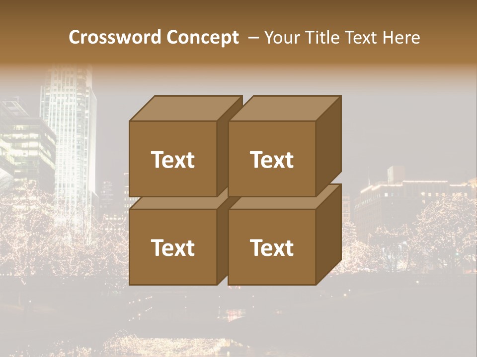 A Picture Of A City At Night With Christmas Lights PowerPoint Template